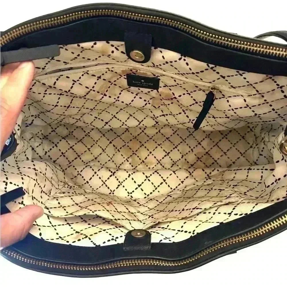 Kate Spade Newbury Lane Black Saffiano Leather Satchel Purse - Picture 7 of 8